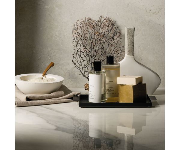 Dalles-Céramique-Sapienstone 12mm Calacatta Statuario B Lev (59X128po)