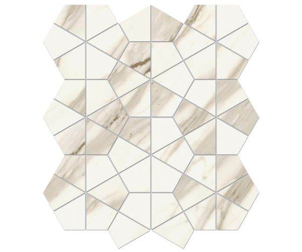 Mosaic-18X16 Marvel Meraviglia Mosaico Hex Calacatta Bernini Lap. Rt.