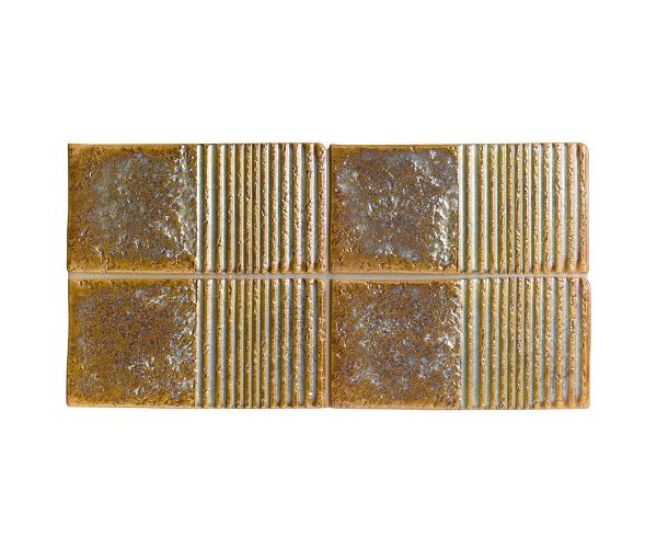 Tile - Ceramic-4X8 Biscuit Ochre Grooves Decor