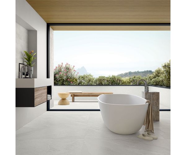 Tile - Ceramic-4X24 Nuances White Decor Signs