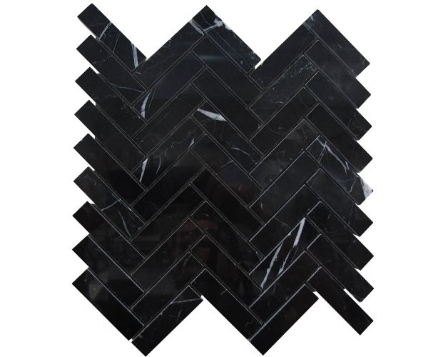 Mosaic-3/4''x3'' Collection Nero Marquina Arrow M Polished