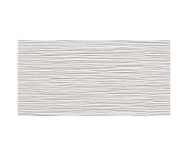 Tile - Ceramic-16''x32'' 3D Wall Design Wave White Glossy
