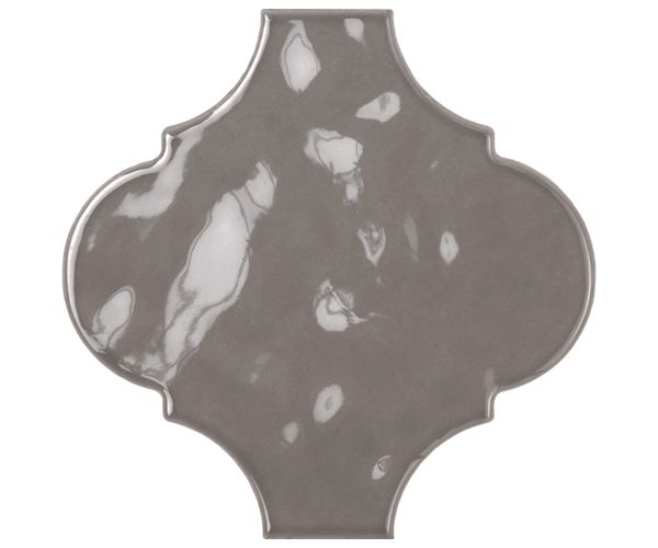 Tile - Ceramic-5.75''x5.75'' Silk Wall Arabesque Piombo Glossy