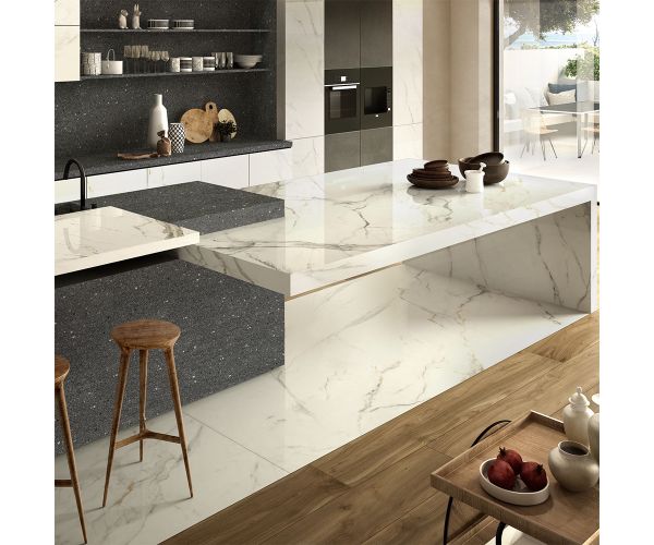 Slab - Ceramic-GIGANTEC 12mm STATUARIO MANHATTAN A LEV (63X126in)
