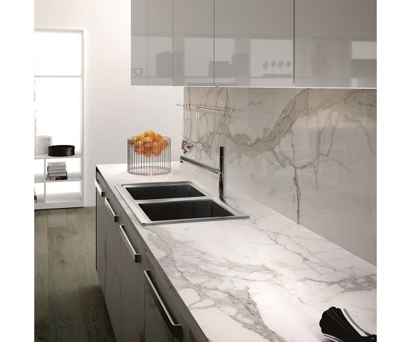 Tuile-Céramique-29.6''x29.6'' Maxfine Marmi 6mm White Calacatta Lev.