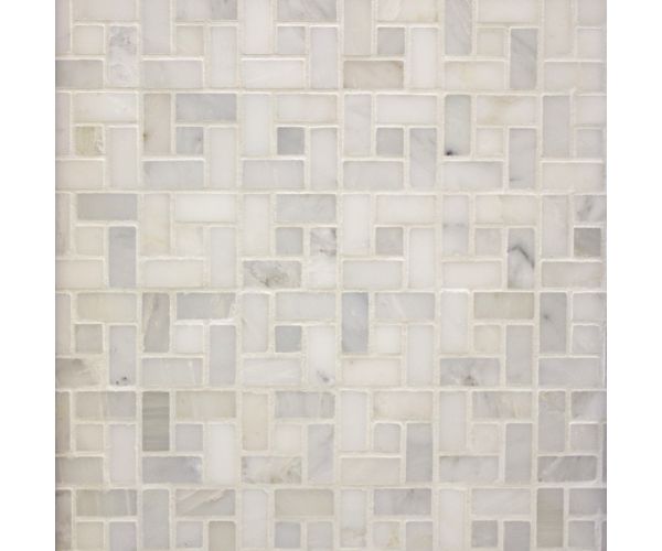 Mosaic-Classic White Lattice Mosaic Polished