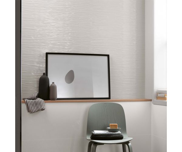 Tuile-Céramique-16''x32'' 3D Wall Design Angle White Matt