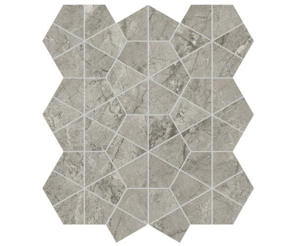 Mosaic-18X16 Marvel Meraviglia Mosaico Hex Silver Majestic Lap. Rt.