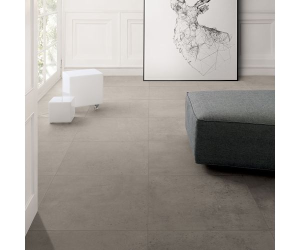 Tuile-Céramique-24''x48'' Concrete Light Grey Nat. Rt