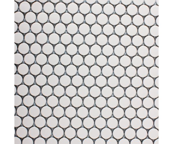 Mosaic-3/4'' Penny Round White Satin