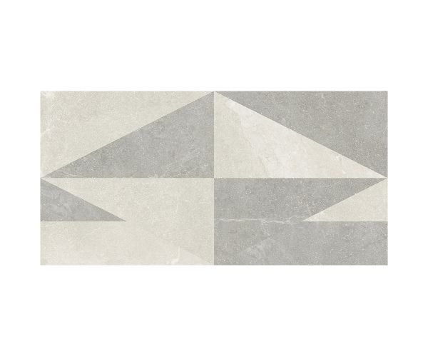 Tile - Ceramic-12''x24'' Eureka Intarsio Bianco/Grigio Nat. Rt