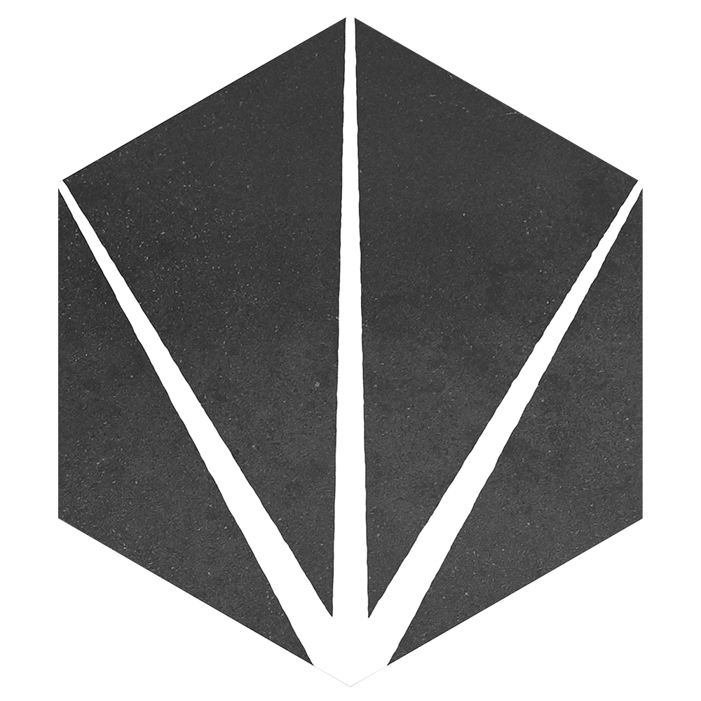 10X12 Starline Hexagon Black Nat.