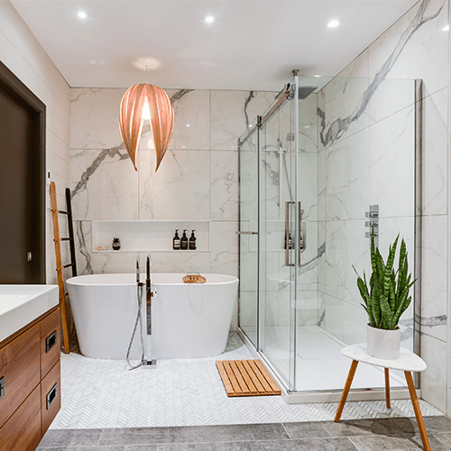 Eve Champagne - Projet de Nicolas | Design Idea for Marble Bathroom | Ciot
